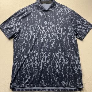 Nike Golf Dri Fit Polo Shirt Mens Large Gray Camo Performance